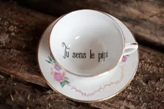 لیوان چای خنده دار Tu sens le Pipi Rude اهانت هدیه جام چای |  اتسی