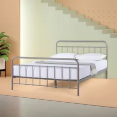 قاب تخت خواب پلت فرم فلزی Zinus Florence 40 "، کامل ، خاکستری - Walmart.com