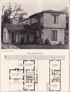 طرح خانه Encino - سبک احیاگر اسپانیایی الکتریک مونتری - معماری مسکونی آمریکا - 1929 کاتالوگ سازندگان خانه