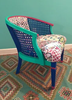 صندلی لهجه ای رنگارنگ و منحصر به فرد Boho Pattern Moroccan |  اتسی