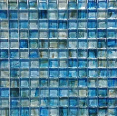 کاشی موزاییک شیشه ای روشن 12x12 آبی رنگ