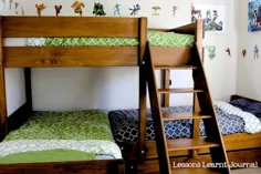 تختخواب کودکان برای فضاهای کوچک: یک اتاق خواب برای سه نفر