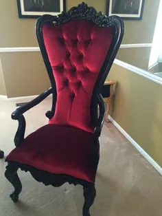 صندلی بازو گریفون راین - مخمل سیاه و قرمز - عکس مشتری