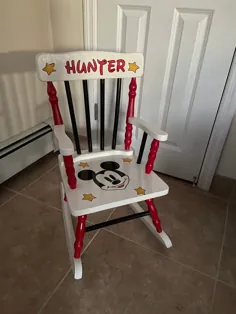 صندلی گهواره ای رنگ شده با دست