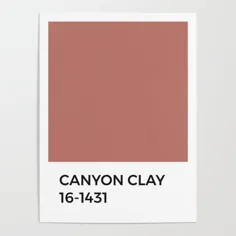 تراشه Canton Clay Pantone • صورتی • قرمز • زنگ های گرم • خنثی • روز زمین • طبیعت • پوستر ساحل غربی توسط abbymakes