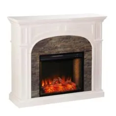 مبلمان Bofton Loft 45.75-W W سفید با Montelena Faux Stone Fan-Forced Electric Fireplace Lowes.com