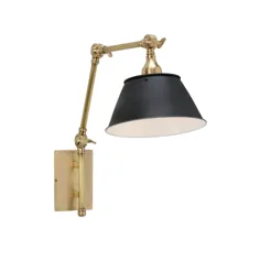 Wildwood Lamps Black And Brass One Light 10 Inch Franklin Swing Arm 67094 | بلاکور