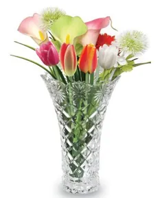گل دکوراسیون گلدانهای شیشه ای کریستال شفاف میز نشیمن میز قهوه میز غذاخوری گل رز گلدان تزئینی گلدانهای شیشه
