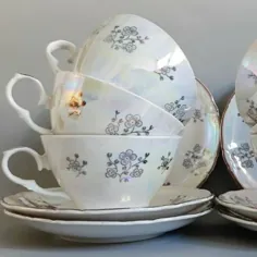 Porzellan-Tee-Set viktorianischen Tee Set Lusterware Tee Set |  اتسی
