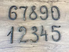 اعداد اعداد فولادی اعداد دیوار آویز اسکریپت خانه |  اتسی