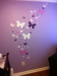 عکس برگردان های تزئینی دیواری اتاق دخترانه پروانه (LLW) ، برچسب اتاق خواب کودکان