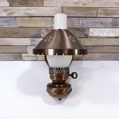 Shabby Chic Copper Lamp Wall Lamp Vintage 1950s کلبه |  اتسی