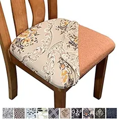 روکش صندلی صندلی ناهار خوری چاپی Melanovo Stretch ، صندلی های کوسن صندلی روکش دار ضد گرد و غبار قابل شستشو اسپندکس قابل شستشو (مجموعه 4)