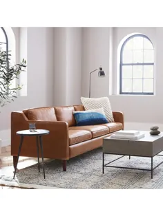 مبل نارونی غربی Hamilton Large 3 Seater Leather Sofa، Sienna at John Lewis & Partners