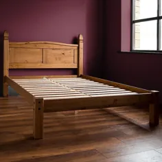 تختخواب کراونا کینگ تخت کم پا 5 FT جامد چوب کاج مبلمان اتاق خواب مکزیکی 5056107104238 |  eBay