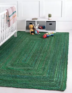 فرش Chindi بافته شده 6 "x 9" سبز