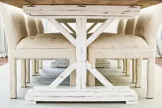 نحوه رنگ آمیزی ، رنگ آمیزی ، سفیدکاری و پریشانی یک میز خانه مزرعه Fancy X توسط آنا وایت - ساختن Rez ما
