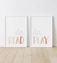 بیایید بخوانیم Let's Play Set of 2 Prints PRINTABLE Wall |  اتسی
