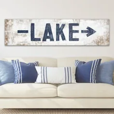 Rustic Lake Arrow Sign Lake House Sign Beach Beach House |  اتسی