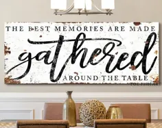 بهترین خاطرات ساخته شده در اطراف میز مدرن خانه مزرعه تزئینی دیوار اتاق ناهار خوری دیوار تابلو آشپزخانه تزئینات بزرگ بوم چاپ هنر