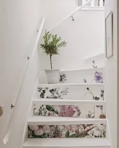 10 Streifen von Stair Riser - Vintage Feld Blumen |  abnehmbare Aufkleber Peeling & Stick |  Treppenabziehbilder |  abnehmbare Stern Riser Aufkleber S'46