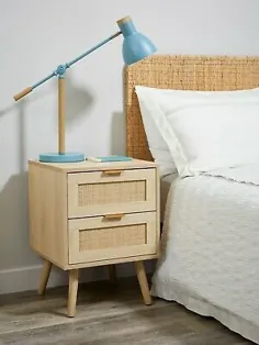 مبلمان اتاق خواب سبک چوب خیزران کابینت میز تخت خواب چوبی کمد |  eBay