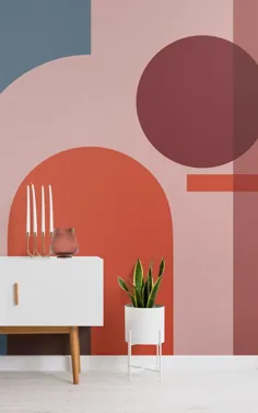 Fototapete Farbenfrohe Geometrische Formen Modernes Bauhaus |  تصویر زمینه نقاشی دیواری