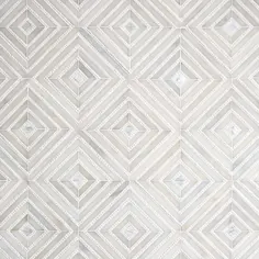 Afyon White، Thassos Multi Finish Bryce Marble Mosaics 12 13 / 16x12 13/16 - Country Floors of America LLC.
