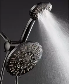 Aquadance High-Pressure 48-Setting Double Shower Head Combo with Extension Long 6 Foot & Review - لوازم حمام - تختخواب و حمام - میسی