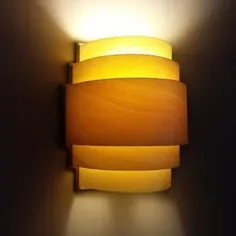 لامپ دیواری Shade Lamp Fixure Lamp Veneer Lamp Wood Wood |  اتسی