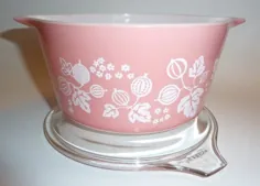 Vintage Pink Pyrex Gooseberry 1-Quart Casserole with Cover |  اتسی