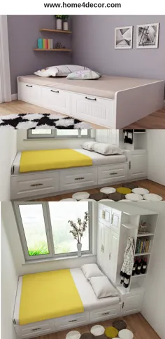 فضای داخلی اتاق خواب برای اتاق های کوچک