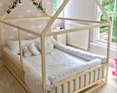 تختخواب کامل آمریکا با روکش و پنجره ملافه ، تختخواب مخصوص کودکان ، تخت طبقه مدرن ، تخت کودک چوبی ، تخت خواب خانه بازی ، تخت مونته سوری