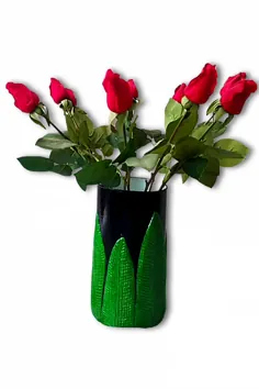 گلدان دکوراتیو تلفیقی شیشه و پاپیه ماشه