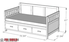 تختخواب روزانه با کشوهای ذخیره سازی (تخت اندازه دوقلو) |  FixThisBuildThat