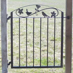 دروازه باغ آهنی Metal Art با پرندگان و گلها |  اتسی
