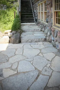 حیاط خلوت محوطه سازی پاسیو در فضای باز باغ سنگ سنگ روکش سنگ گودال سنگ فرش مراحل سنگ فرش