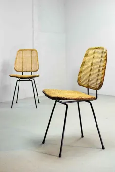 جفت صندلی های کناری عصای زیبا به سبک Dirk Van Sliedregt برای روه ، دهه 1950 طراحی شده |  hpvintage.com
