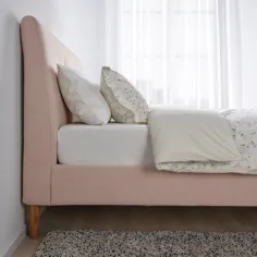 قاب تخت خواب روکش دار IDANÄS ، صورتی کمرنگ Gunnared ، کامل - IKEA