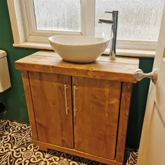 غرفه حمام چوبی معاصر / پایه شستشو با |  اتسی