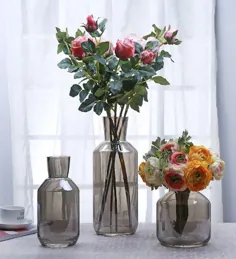گلدان شیشه ای برش دار دستی کلاسیک با دهان زنگ دار با کیفیت عالی