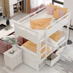 کشوی تخت دو طبقه استاندارد دو کشوی جیلیان با قفسه