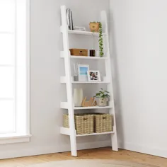 قفسه کتاب نردبان سفید لینتون