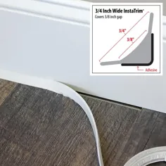 InstaTrim 3/4 اینچ x 10 فوت. پی وی سی سفید در داخل گوشه ، چسب قابل انعطاف و قالب تزئینی قابل انعطاف-IT75INWHT - انبار خانه