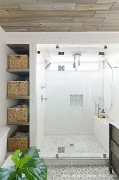 نحوه ساخت قفسه های حمام در کنار دوش