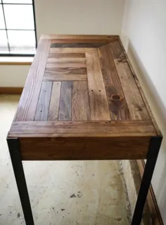 میز چوبی پالت با دو کشو و قفسه مرکزی |  اتسی
