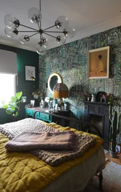 دختری با مبل سبز وبلاگ خانه ایجاد یک اتاق خواب حداکثر - چگونه نمی توانم بدون رنگ و الگو زندگی کنم