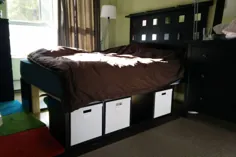 تختخواب ذخیره سازی Queen IKEA KALLAX - هکرهای IKEA