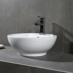 سینک ظرفشویی حمام سفالی سفال سفید سفالی با تخلیه سرریز (19.7 اینچ در 19.7 اینچ) Lowes.com