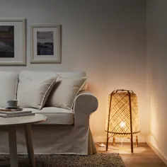 KNIXHULT چراغ طبقه با لامپ LED ، بامبو - IKEA